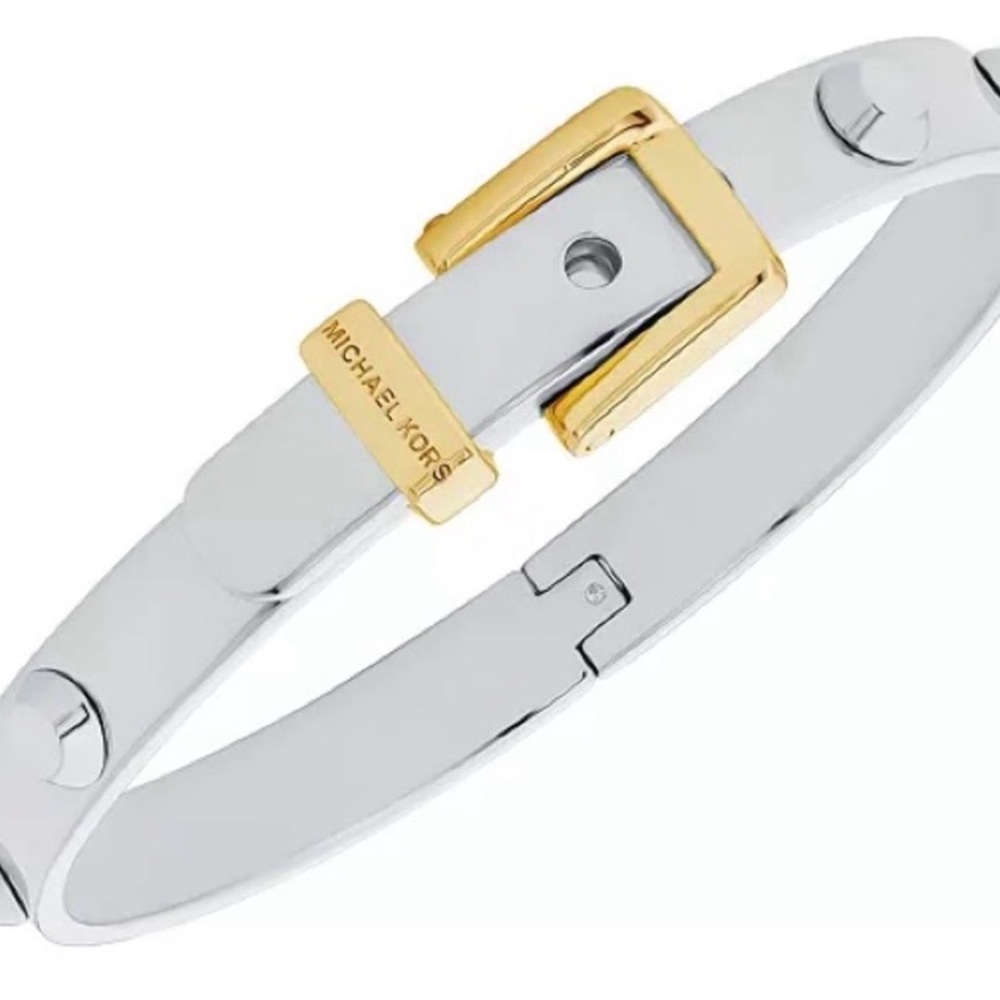 Michael Kors Gold and White Buckle two tone  Bracelet